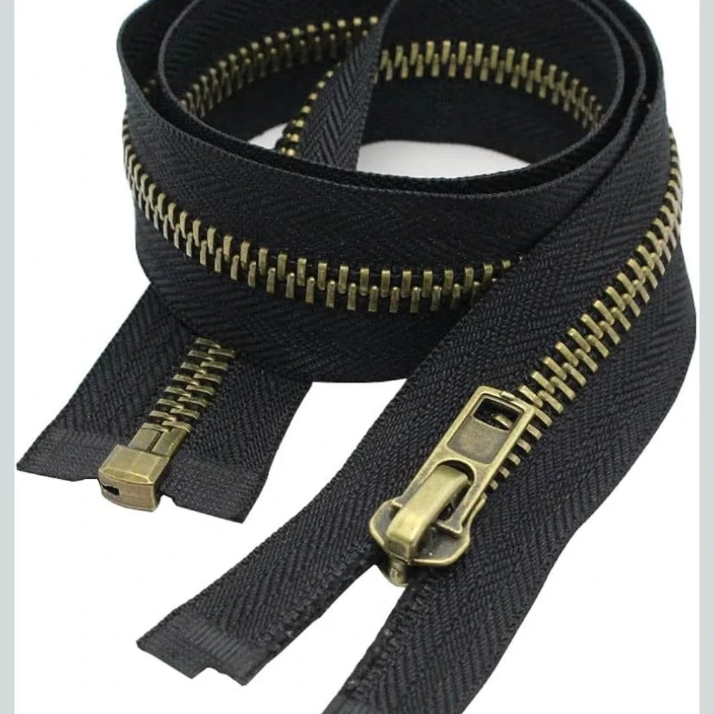 Black Zipper Tape Roll Antique Brass‎ Teeth Continuous Zippers Sewing Crafts